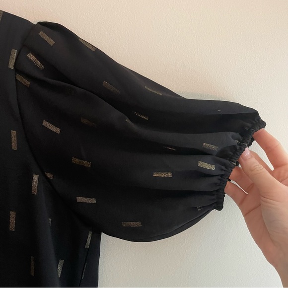 Madewell Metallic Jacquard Puff Sleeve Top - Picture 9 of 16